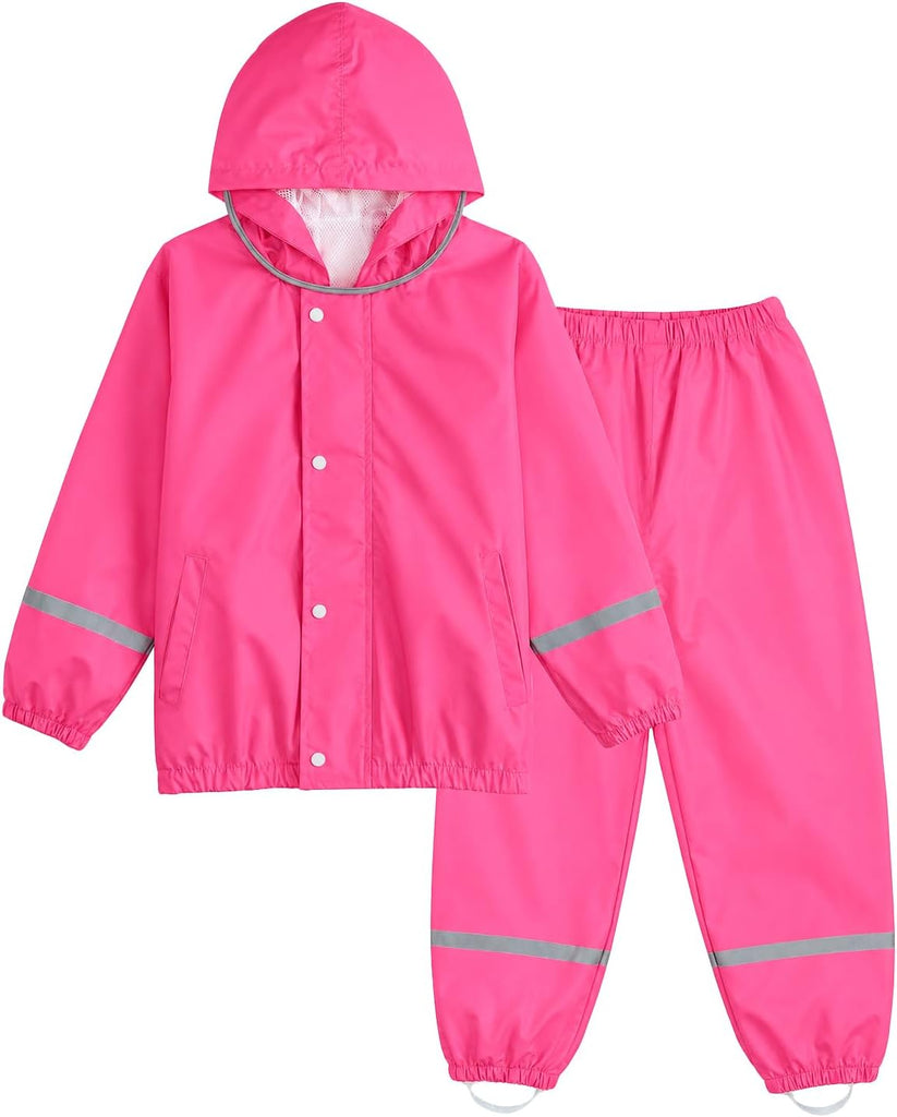 Boys Girls Waterproof Suit,Toddler Piece Raincoat with Portable Storage Bag and Reflective Strip
