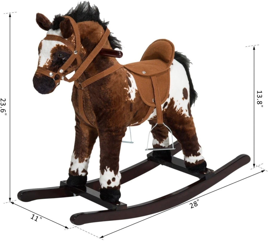 Rocking Horse Realistic Sounds for Toddlers 3-9, Dark Brown