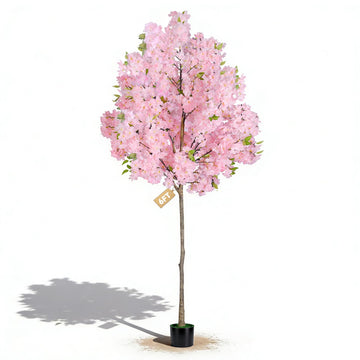 6FT Artificial Cherry Blossom Tree, Fake Pink Sakura Tree, Realistic Faux Blossom Tree for Indoor Outdoor Decor