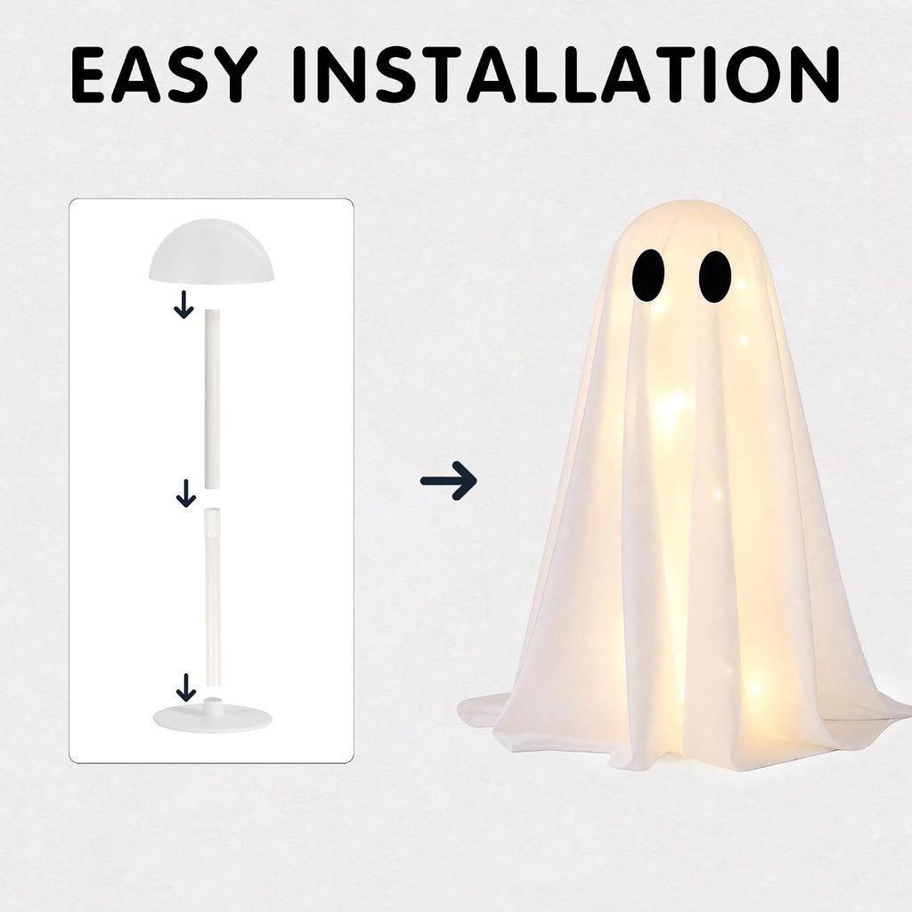 Halloween Decorations -2 Packs Spooky Light Up Ghosts with Lights - Set of 2