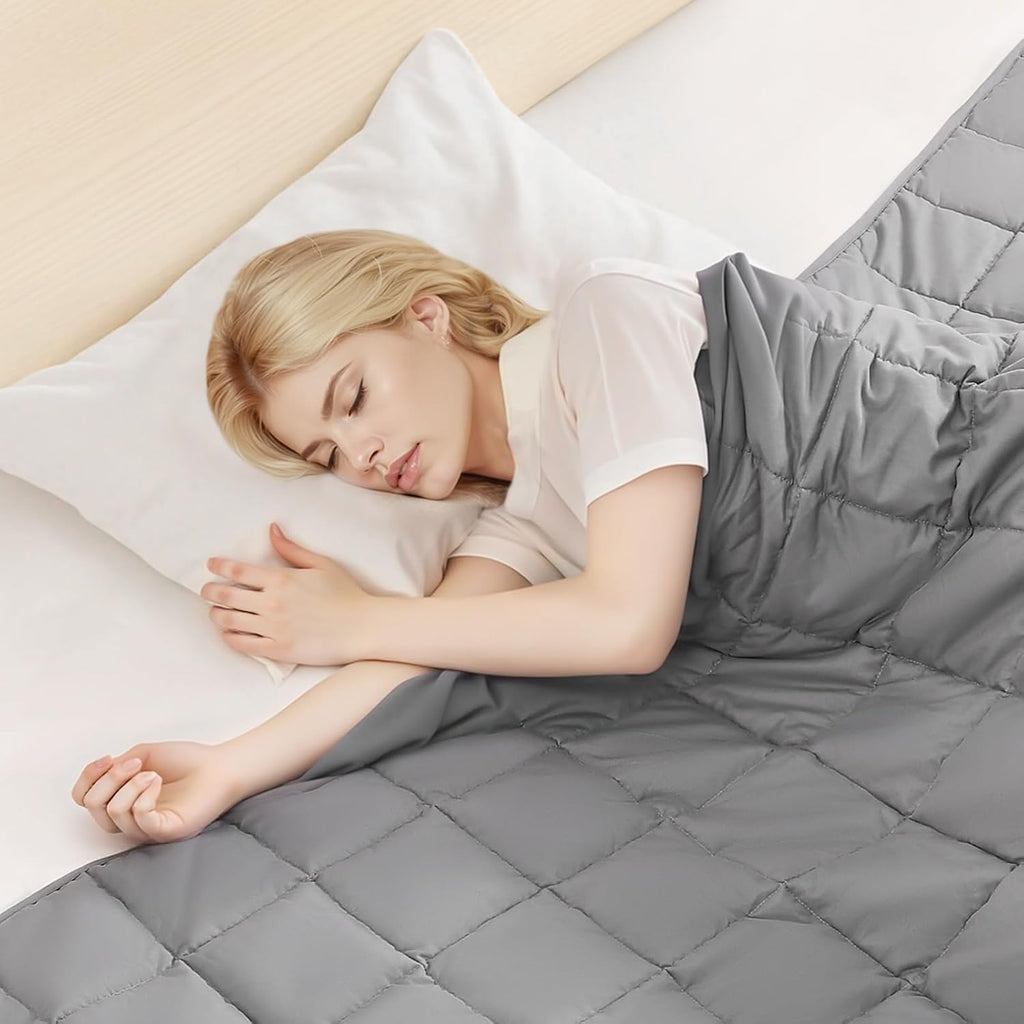 Weighted Blanket 60 x 80 inch - Queen Size, 25 lbs Heavy Blanket with Cooling Glass Beads, Soft & Breathable for