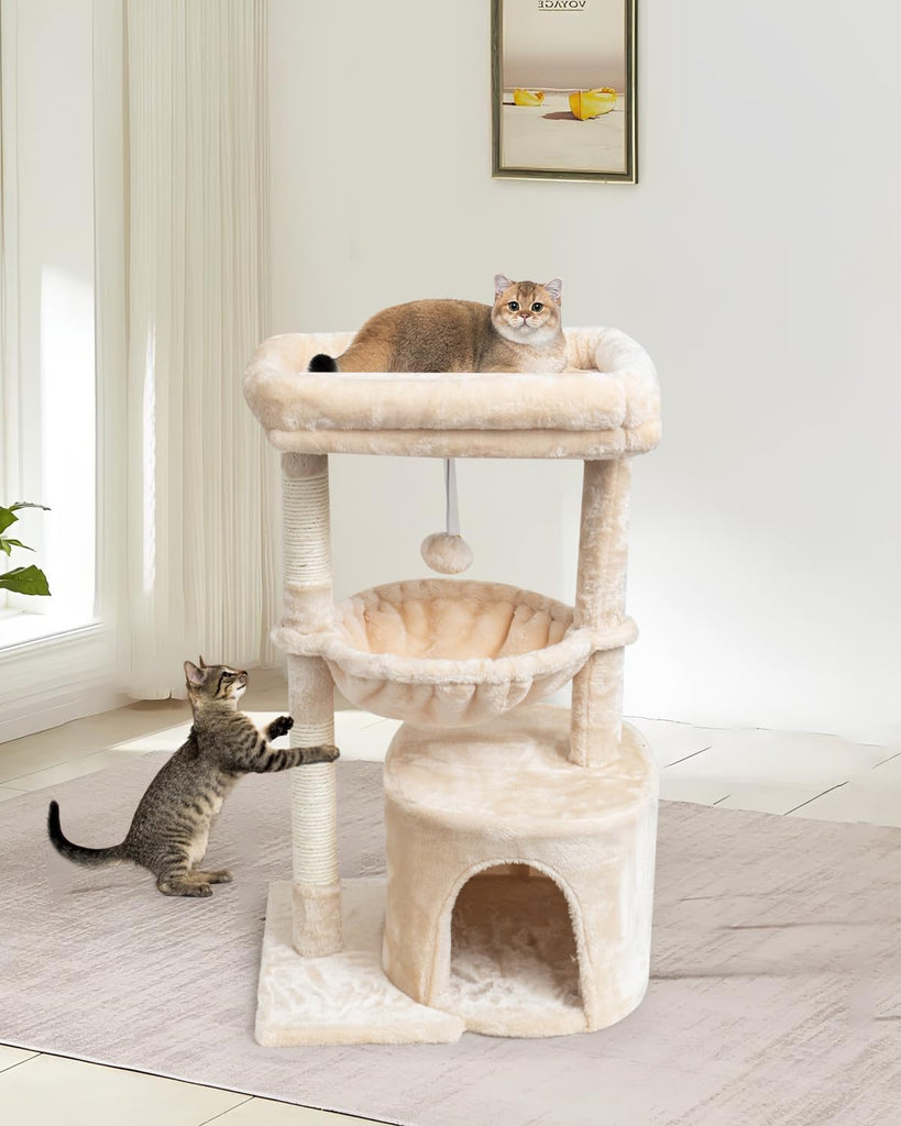 Small Cat Tree for Indoor Cats, Kittens Condo with Scratching Post