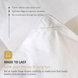 Organic Feathers Down Comforter Full, All Season Duvet Insert with 100% Organic Cotton Cover