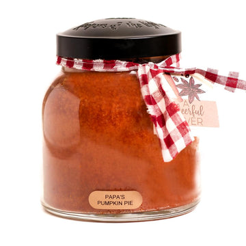 Papa's Pumpkin Pie - 34oz Papa Scented Candle Jar with Lid - Keepers of the Light - 155 Hours of Burn Time, Gift for