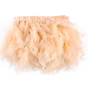 Champagne Turkey Feathers Trim Fringe 10Yard 4-6inch