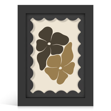 5x7 Picture Frame with Real Glass, Wooden cute 5 x 7 Photo Frame with Wavy Mat for Tabletop and Wall Hanging, Black