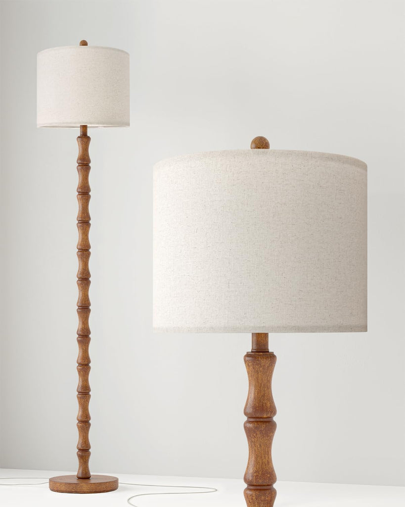 62" Rustic Floor Lamp, Retro Farmhouse Floor Lamp Rotary Switch, Resin Standing Lamp, Corner, Dining Room, Bedroom