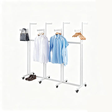 Floor Standing Metal Garment Rack - Heavy Retail Display Racks With Wheels