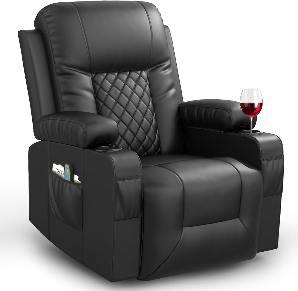 Recliner Chairs for Adults, FSC Certified Massage Reclining Chair with Heated Modern, Ergonomic Lounge Single