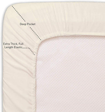 Cotton Blend 4-Piece Bed Sheets Set Twin-XL Size, Ivory Twin-XL Sheets, Long-Staple Cotton Bed Sheets for Bed, Soft &
