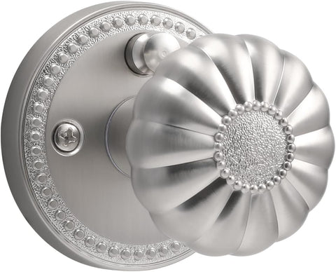 Brushed Nickel Door Knobs Interior Privacy Silvery Door Knob with Lock Satin Nickel Door Knobs and Bathroom,Zinc