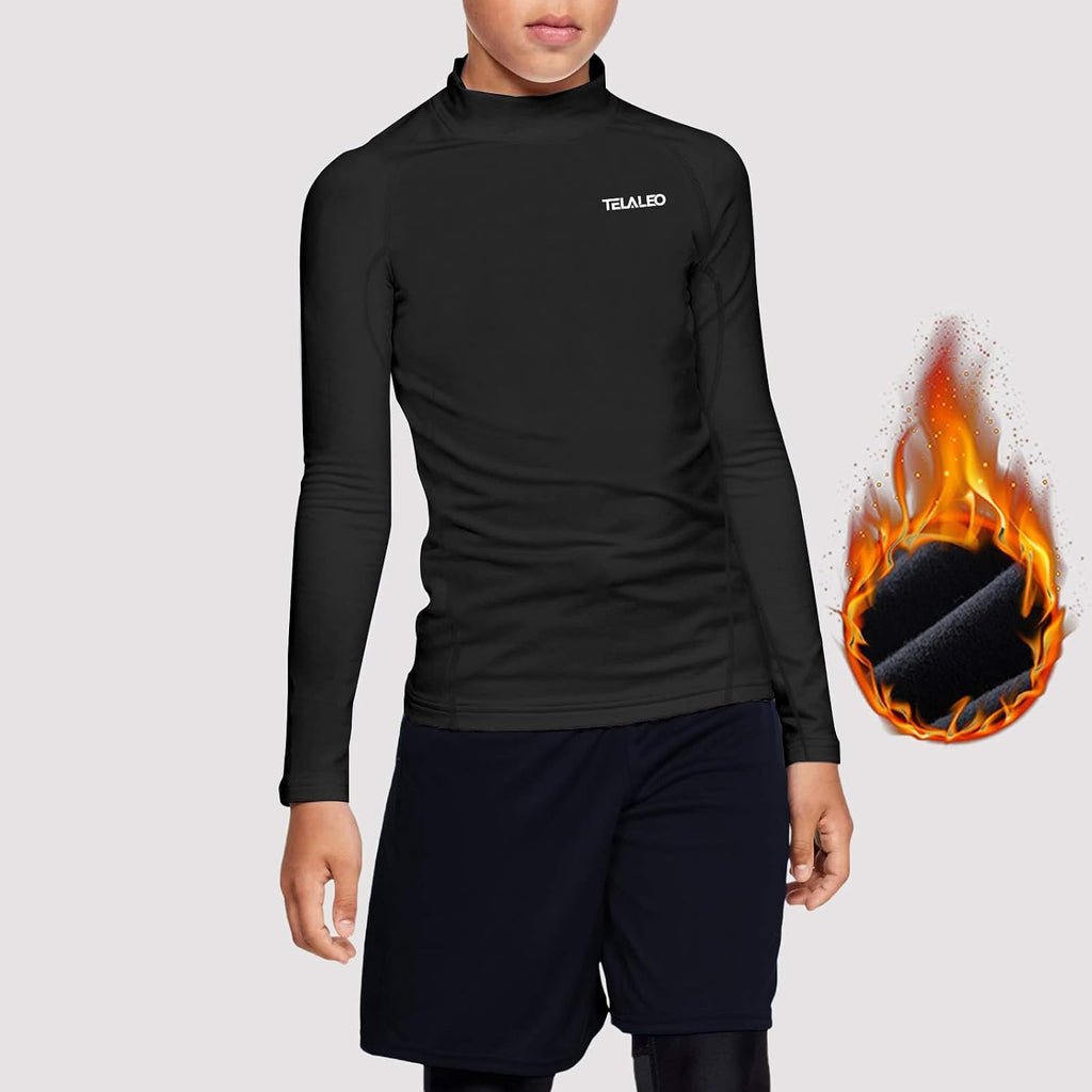 Boys Thermal Set Fleece Lined Youth Compression Shirt Pants