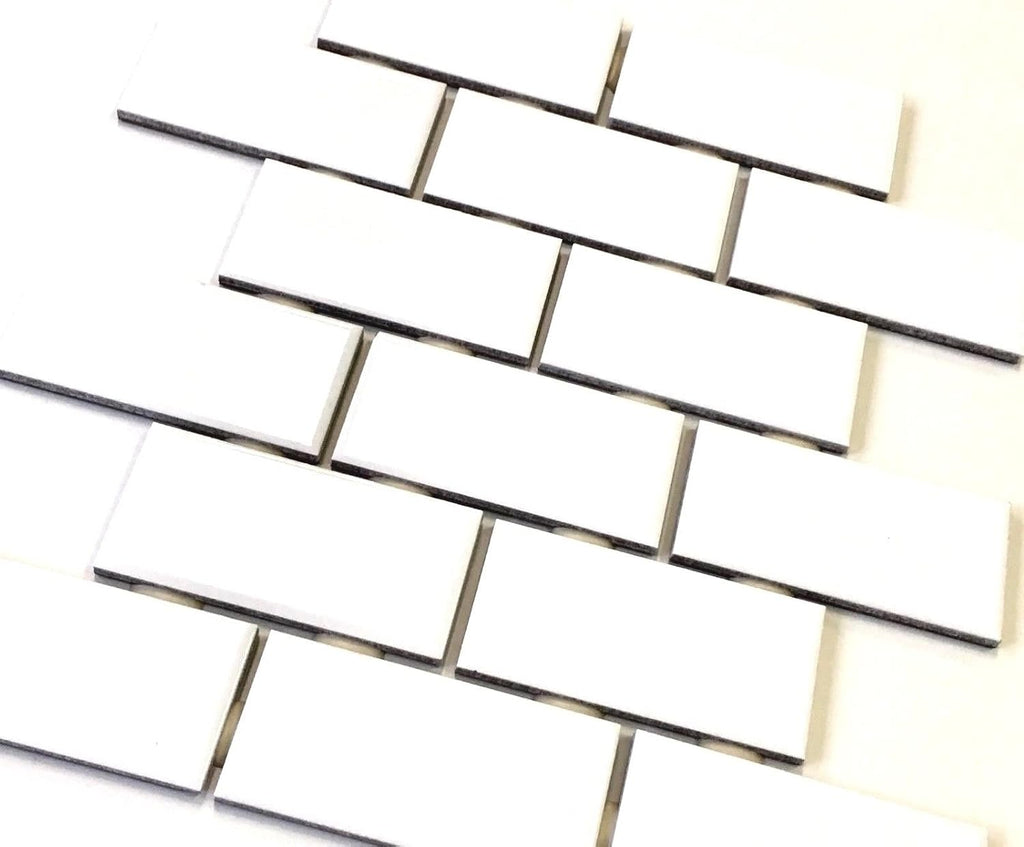 2x4 White Subway Glossy Ceramic Tile Kitchen Backsplash Bathroom (Box of 10)