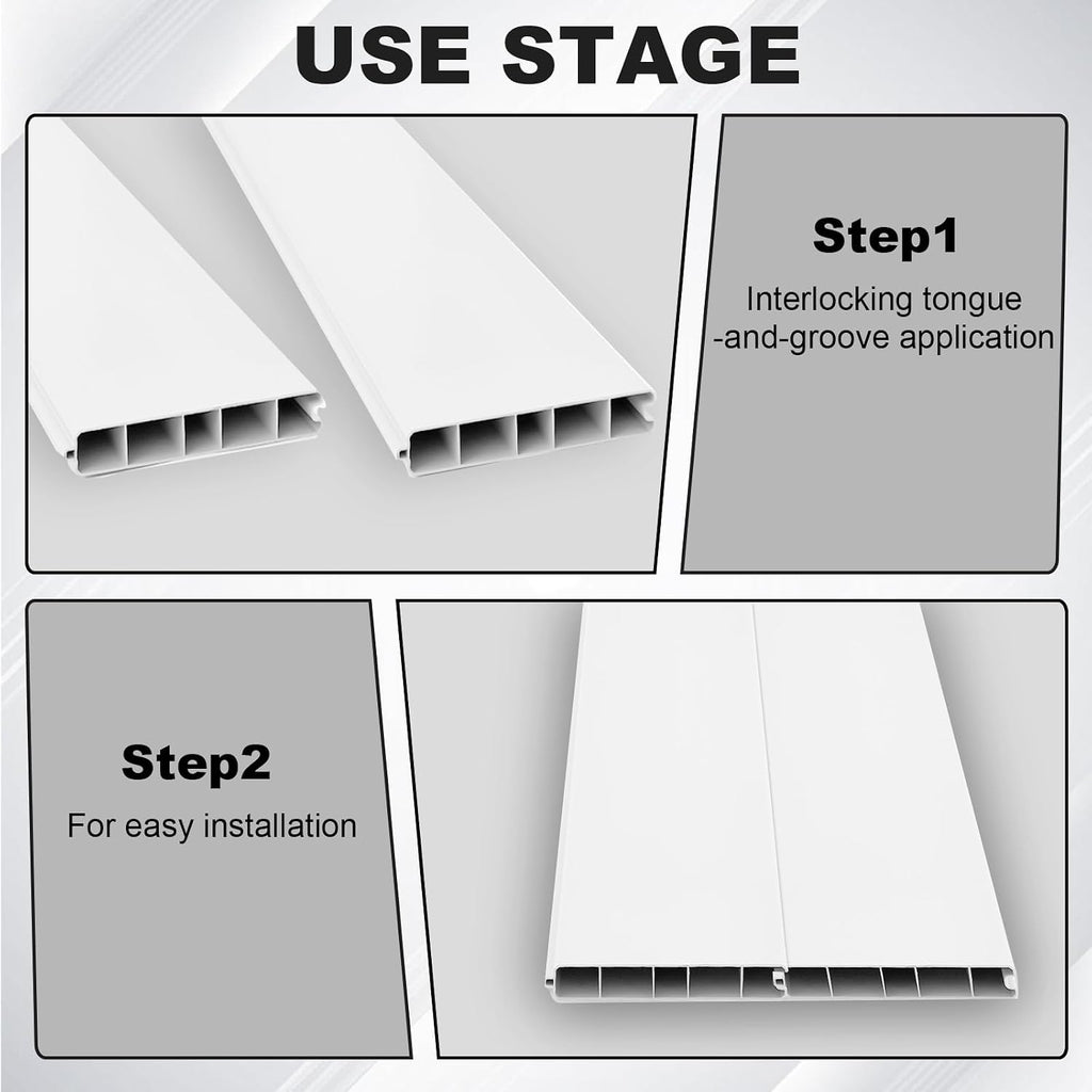 6 Pcs Vinyl Fence Warehouse 7/8"x6"x62.25" Tongue & Groove Pickets for Privacy Fence Outdoor Garden Yard(White)