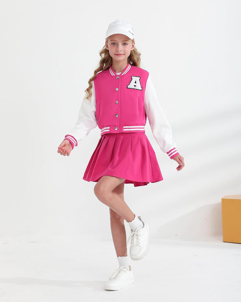 Girls Fall Winter Clothes 2 Piece Outfits Pleated Skirts Set