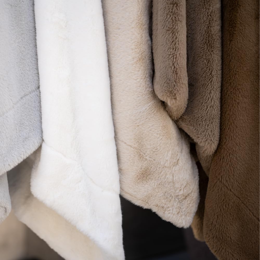 Luxury Faux Fur Throw Blanket - Premium Double-Sided Plush Throw for Couch & Bed - Shed-Free, Machine Washable