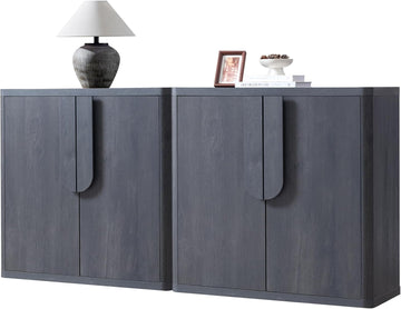 62.28'' Sideboard Buffet Cabinet W/Storage, Modern Accent Cabinets W/Curved Handles & Adjustable Shelves, 4 Doors