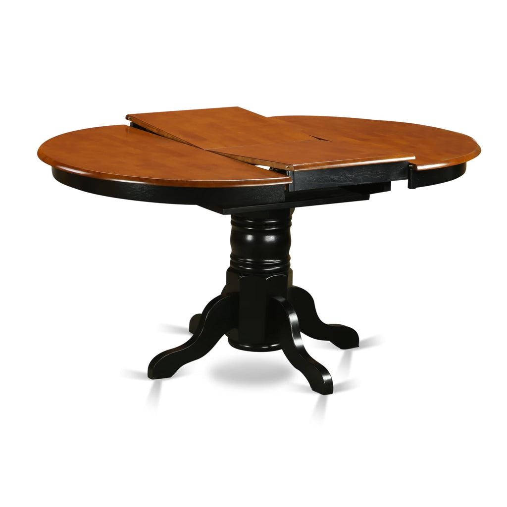 5 Piece Kitchen Table Set for 4 Includes an Oval Dining Room Table with Butterfly Leaf and 4 Solid Wood