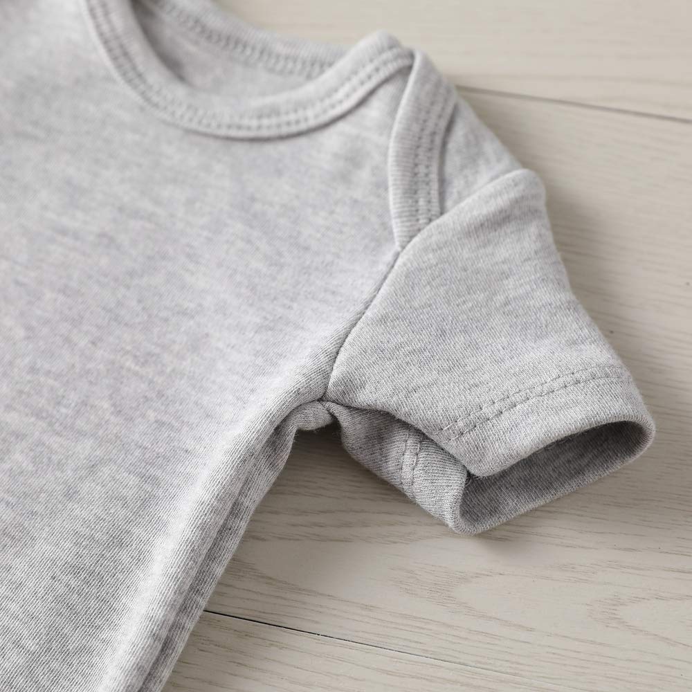 Wish One Get Two Baby Outfits For Boy And Girl - Newborn Twins Baby Items Must Haves - Twin Baby Bodysuit Gray