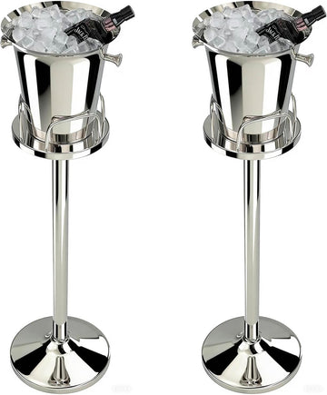 Ice Bucket Champagne Ice Bucket with Stand for Party Stainless Steel Stand Champagne Barrel, Wine Bar, for Beer Bar