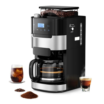 Drip Coffee Maker with Built In Grinder, 10-Cup Grind and Brew Coffee Machine Fully Automatic, Programmable with Brew