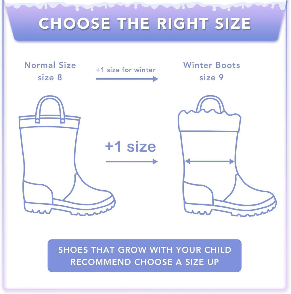 Kids Rain Boots with Removable Fleece Liners
