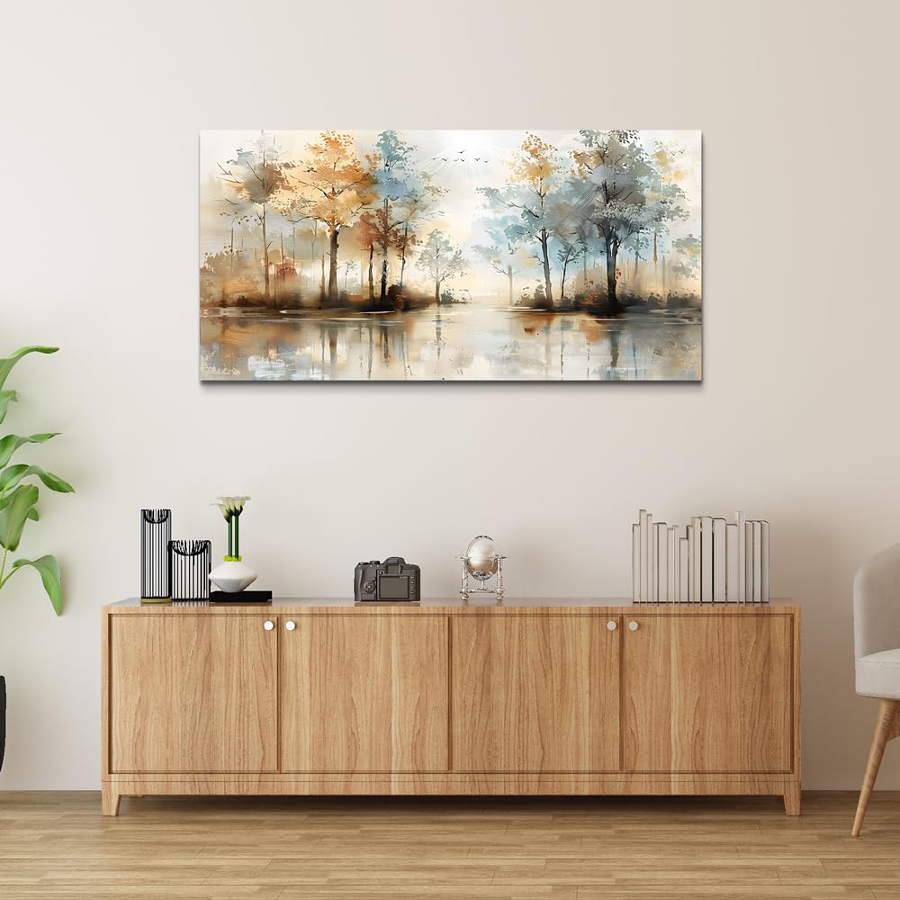 Large Wall Decor Framed Wall Art Abstract Tree Painting Wall Artworks Hang Pictures Decoration Canvas Prints Room