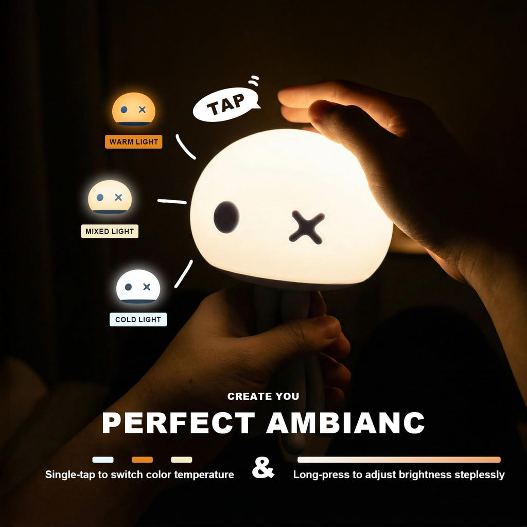 Jellyfish Rechargeable Night Light for Kids Baby Nursery | Special Funny Gifts Room Decor, Cute Lamp with Soft