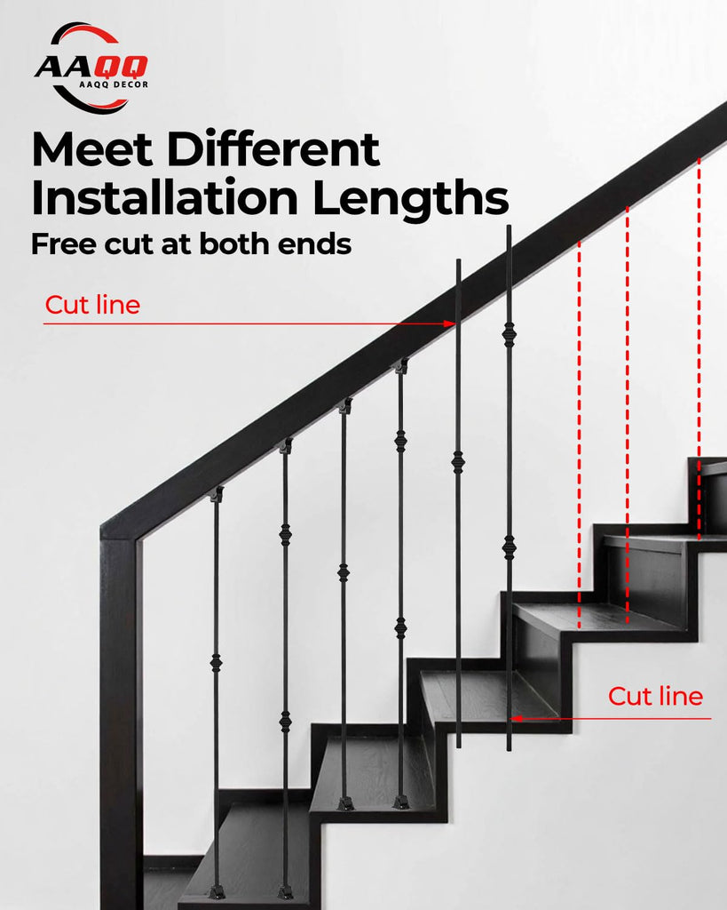 10 Pack Balusters for Staircase Interior Hollow Double and Single Knuckle Stair Spindles 1/2" Square Iron Balusters