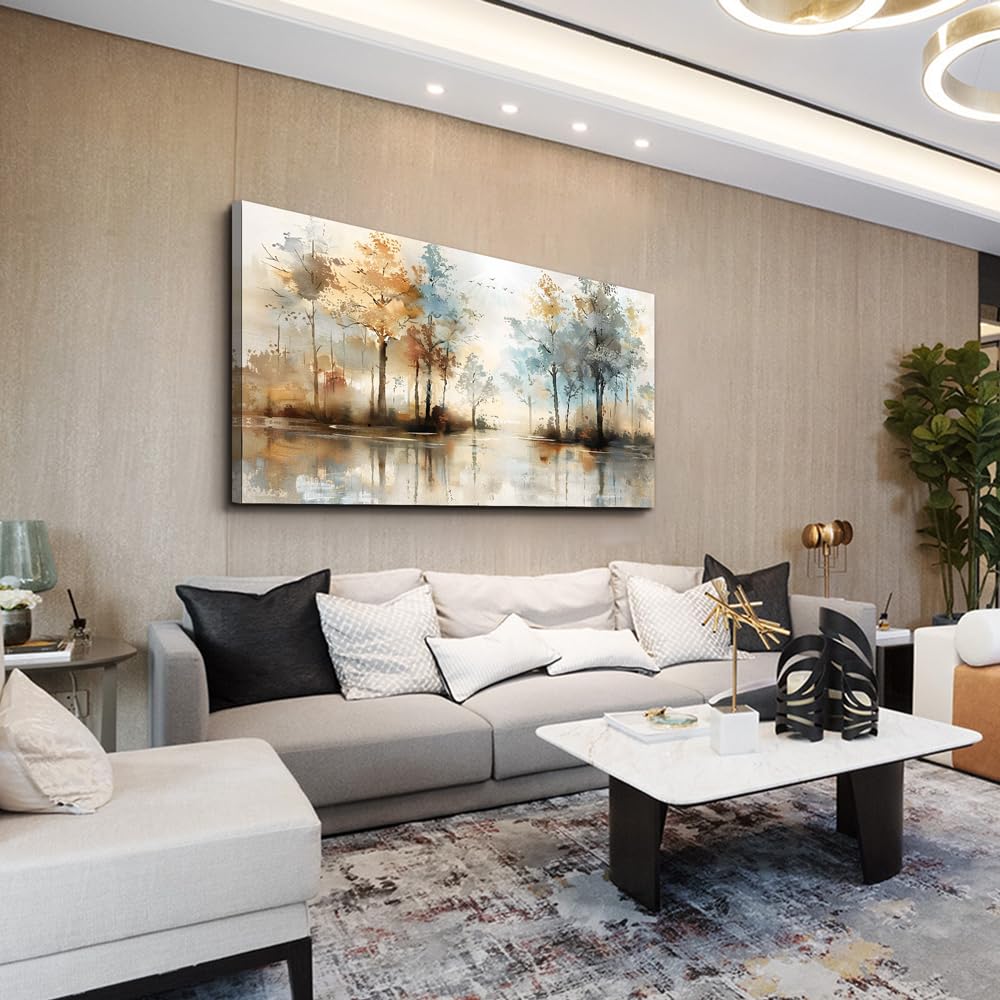 Large Wall Decor Framed Wall Art Abstract Tree Painting Wall Artworks Hang Pictures Decoration Canvas Prints Room