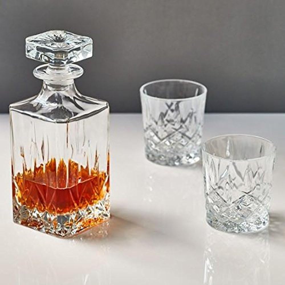 Markham Square Decanter & Double Old Fashion Pair Decanter Set, (), Clear, 30 fluid ounces - Set of 2