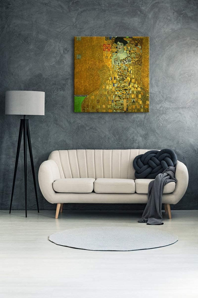 Portrait of Adele Bloch-Bauer I,1907 by Gustav Klimt Famous Paintings Reproduction Abstract Canvas Prints Artwork for