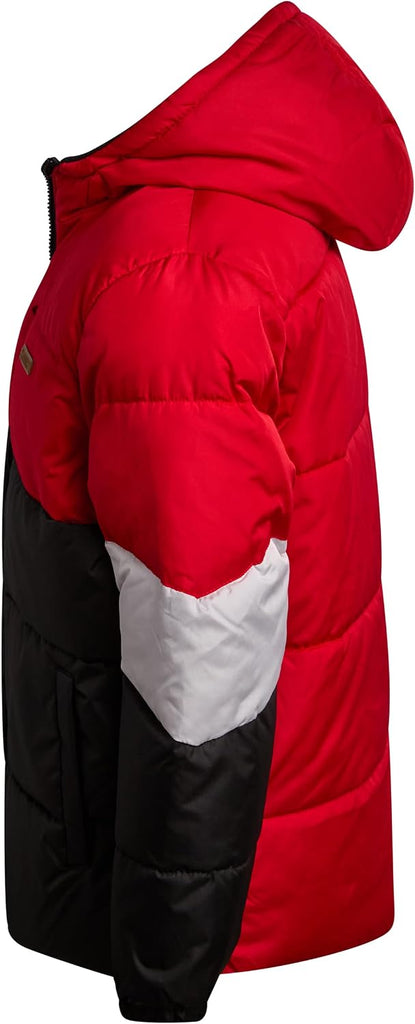 Boys Puffer Jacket Fleece-Lined Winter Coat with Hat