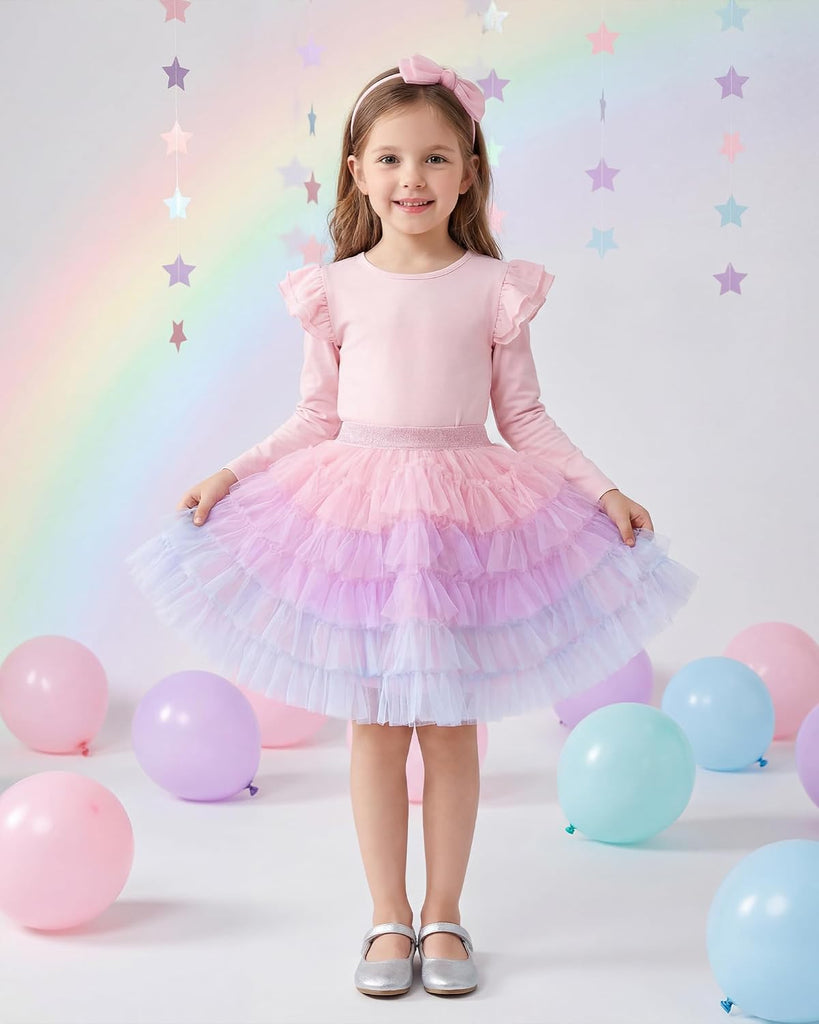 Toddler Girls Tutu Skirt Kids Layered Tulle Ballet Dance Skirt
