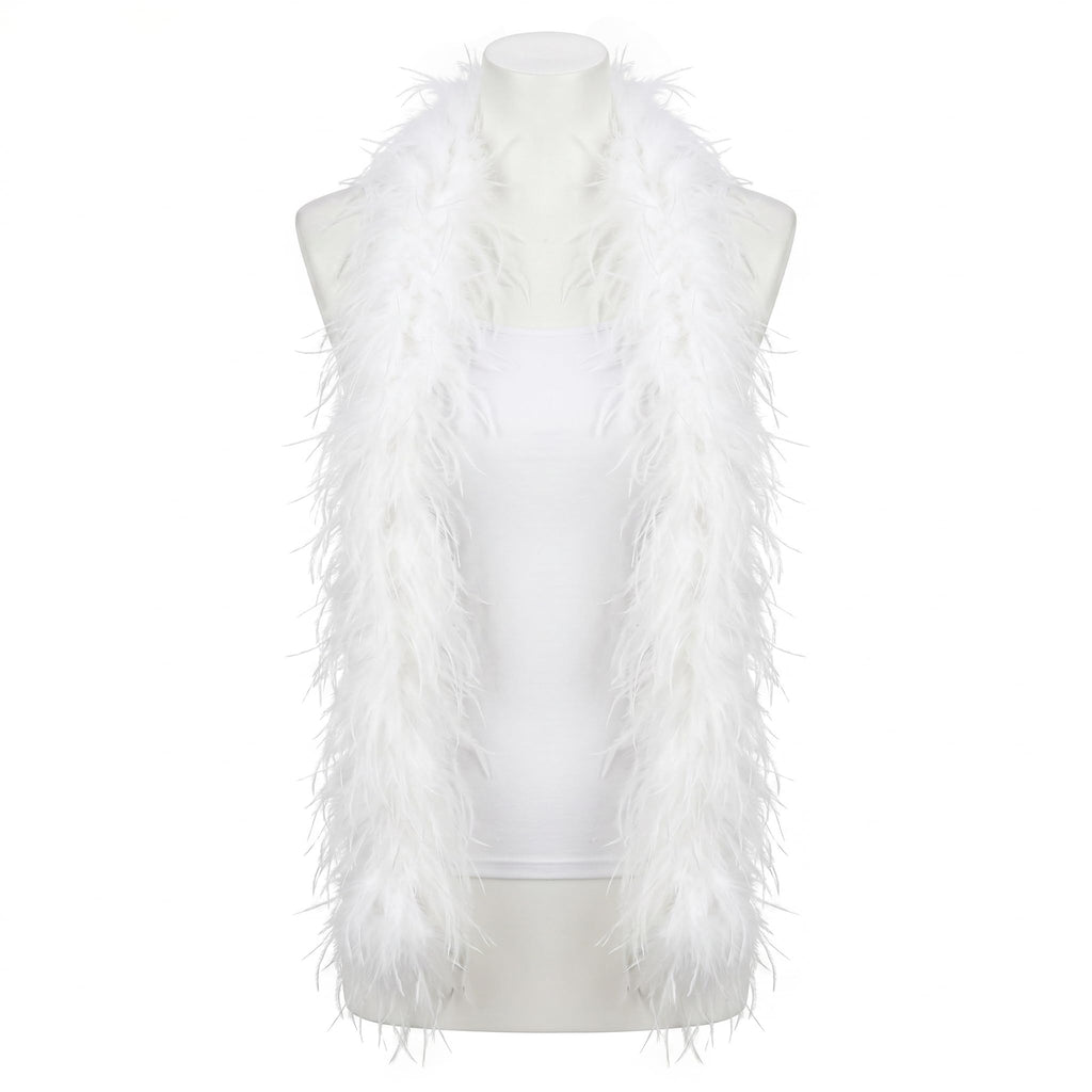 5 ply White Ostrich Feather Boas.