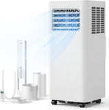 8000 BTU Portable Air Conditioner, 3-in-1 Cools 350 Sq.Ft, Quiet AC with Fan & Dehumidifier, LED Display, Remote