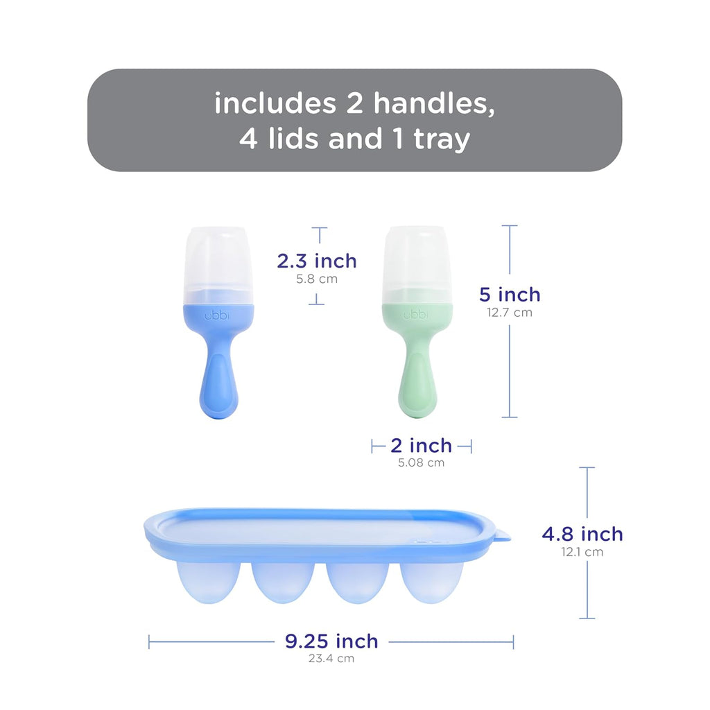 Baby Food Feeder and Freezer Tray Set, Silicone Fresh Food Feeder