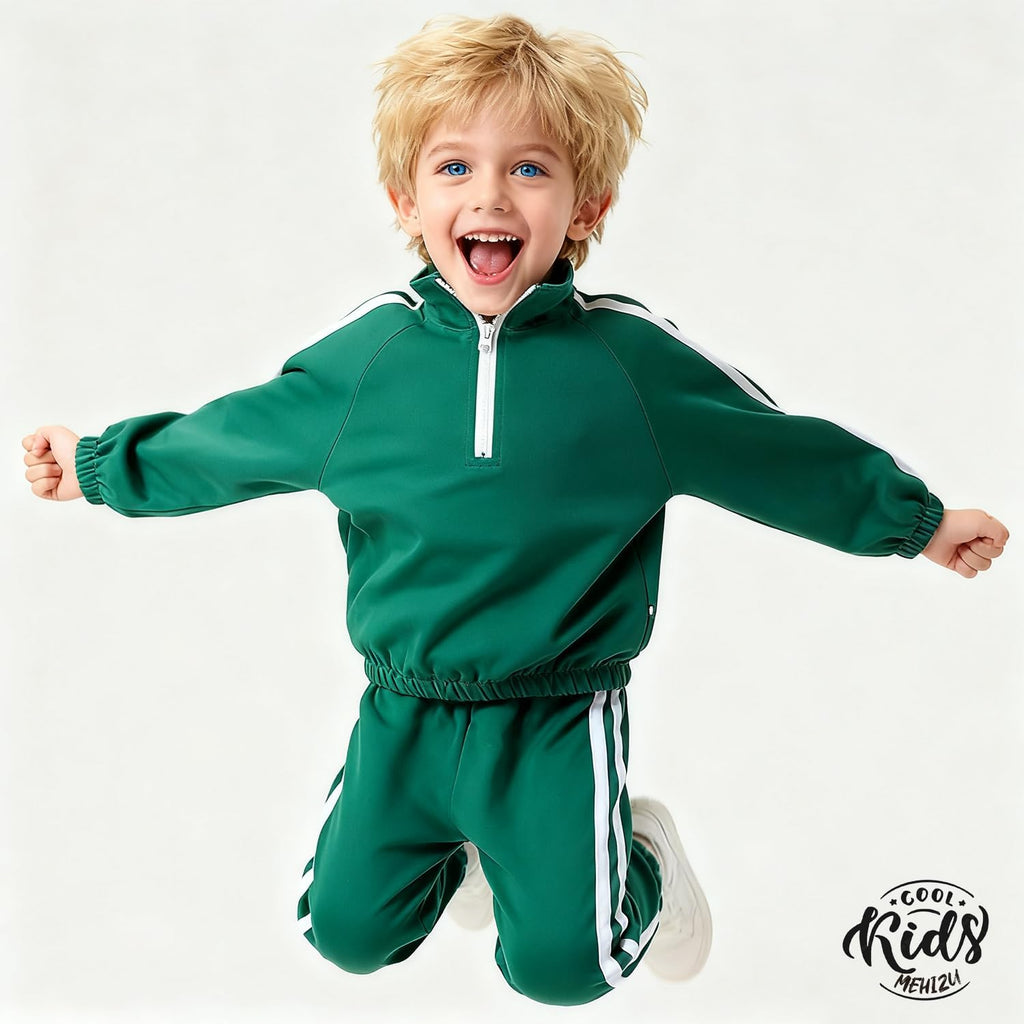 Kids Tracksuit Set Boys Girls 2 Piece Outfit Lightweight Sweatsuit Half Zip Pullover Pants Toddler Sport Tracksuit