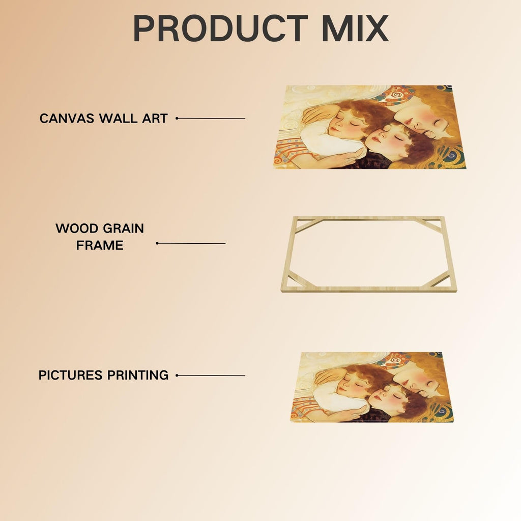 Whimsical Gustav Klimt Canvas, Klimt Exhibition, Gustav Klimt Canvas Wall Art (16" x 24" x 3 pcs)