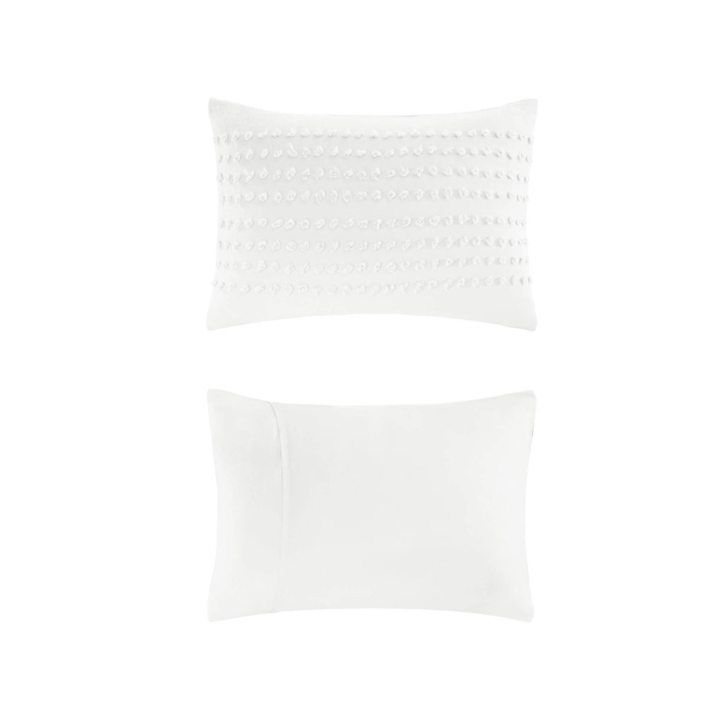 Cotton Comforter Set Jacquard Pom-Pom Tufts Design, Down Alternative, All Season Modern Bedding, Matching Shams