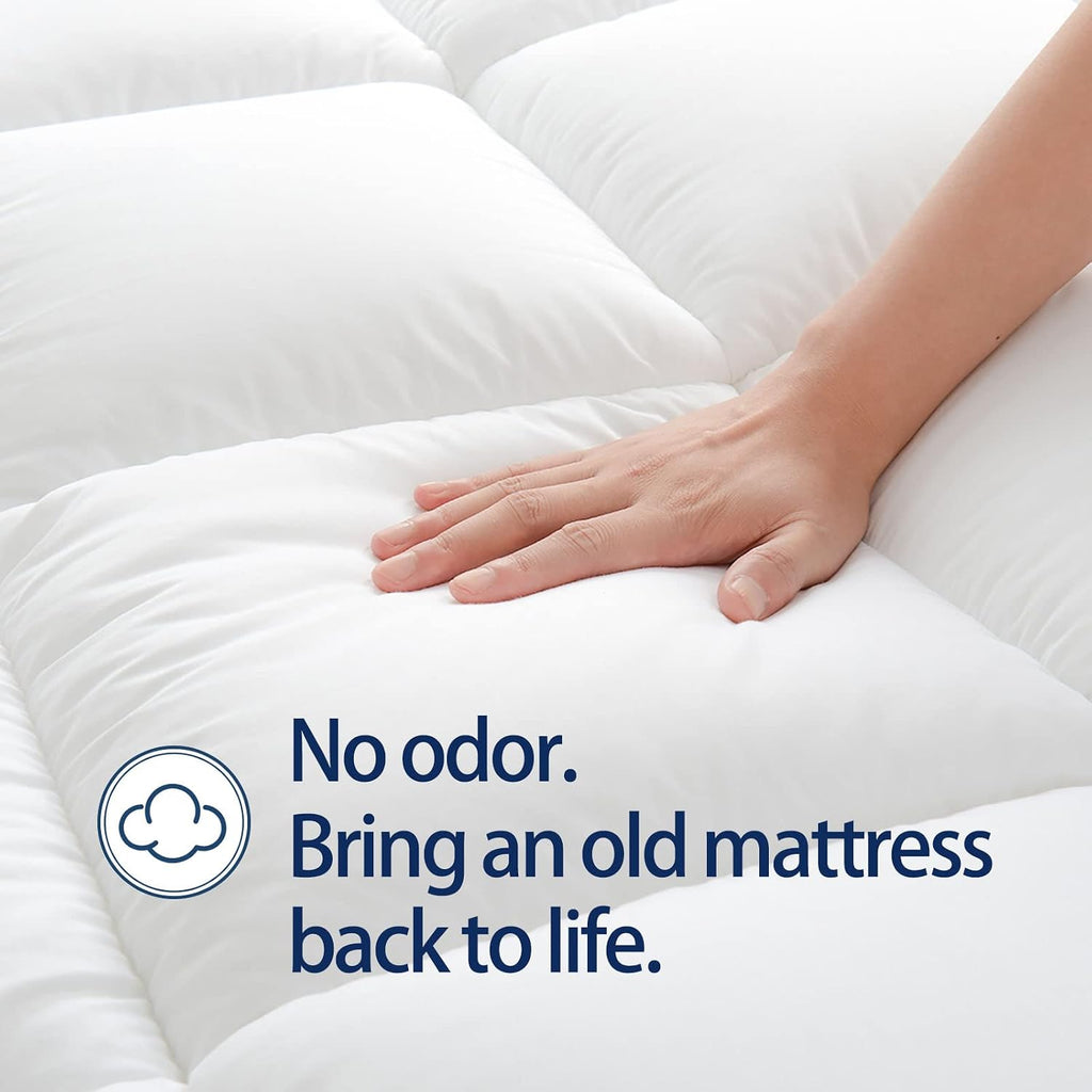 Queen Mattress Topper for Back Pain, Thick Mattress Pad Cover | Plush Pillow Top Mattress Topper, Breathable Soft Bed