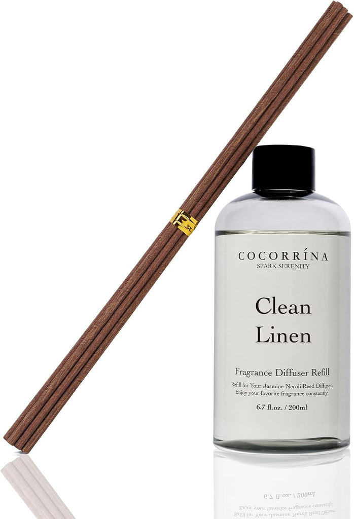 Clean Linen Scented Reed Diffuser Oil with 8 Sticks Fragrance, Oil Diffuser, Home Décor, 6.7 fl oz. (200 ml)