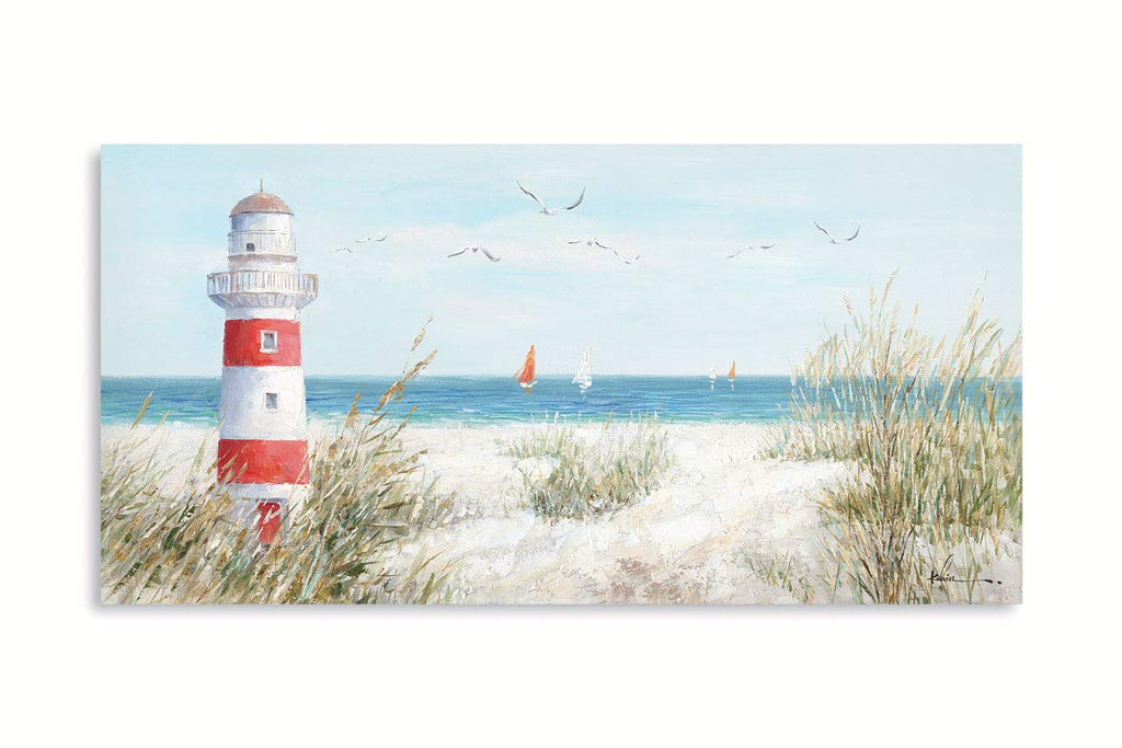 Lighthouse Canvas Wall Art Bathroom Lighthouse Art Seagull Themed Boat Wall Coastal Wall Decor Large Framed Easy to