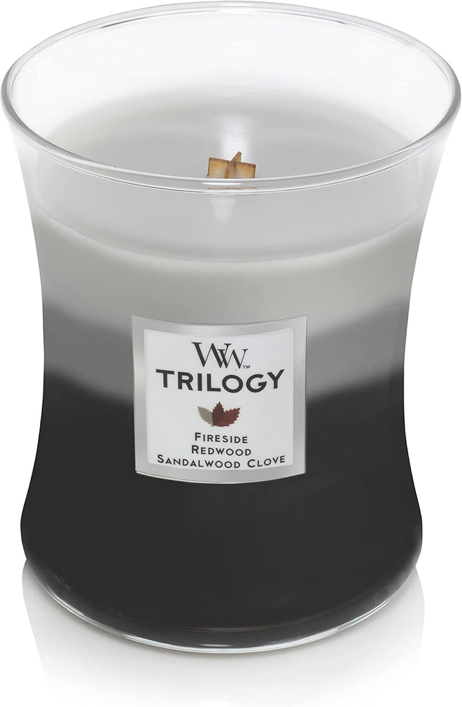 Café Sweets Large Hourglass Trilogy Candle & Warm Woods Medium Hourglass Trilogy Candle, 9.7 oz.