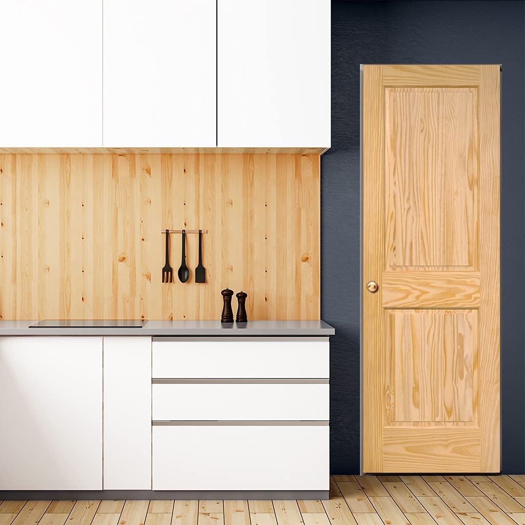 2-Panel Solid Pine Unfinished Interior Door Slab (28x80)