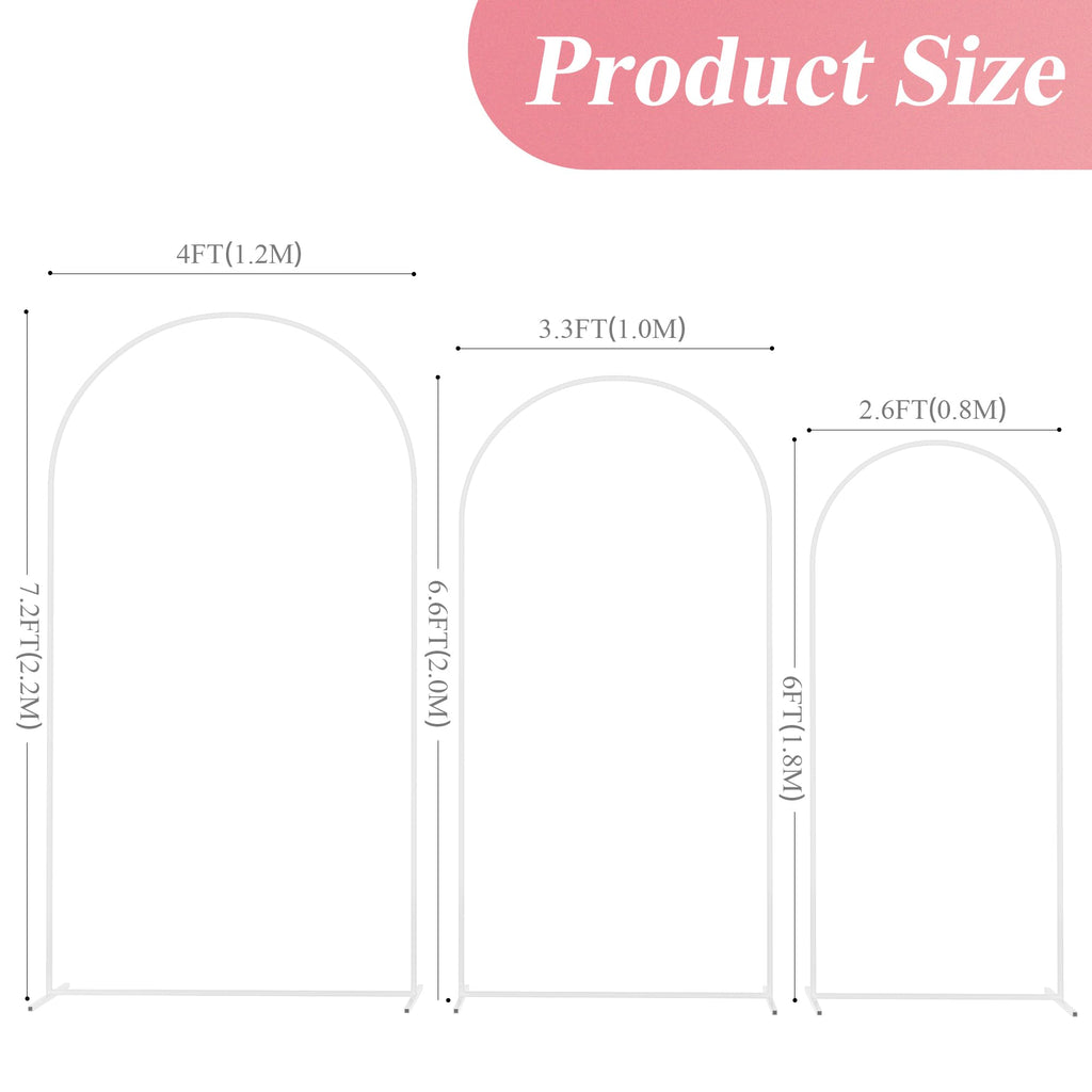 Metal White 7.2ft, 6.6ft, 6ft Wedding Arch Stand