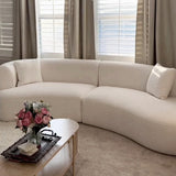 Acanva Modern Curved Sectional Living Room Couch, Minimalist Comfy Boucle Fabric Modular Sofa for Apartment