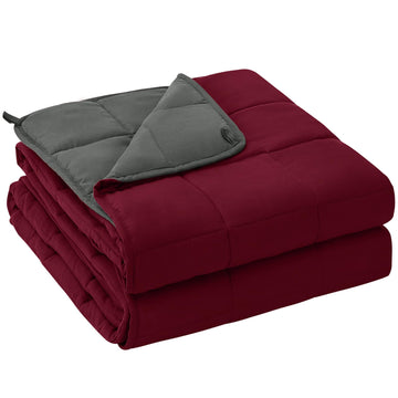 Weighted Throw Blanket for Adults 25lbs Queen, 60" x 80", Red Grey