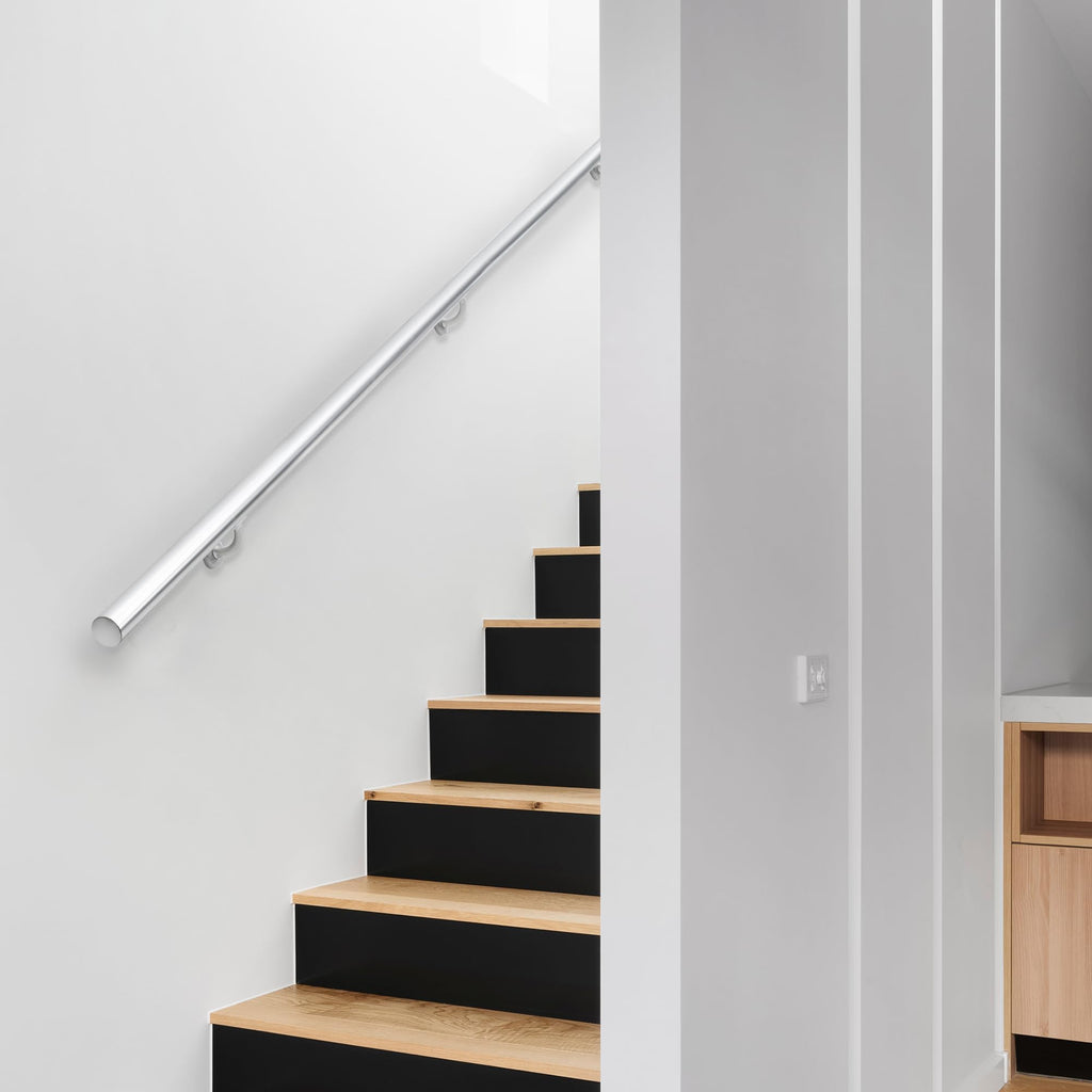 10FT Modern Aluminum Handrail Set, handrails for Indoor Stairs, Deck, Slope, Wall Mounted Staircase handrails, Zink