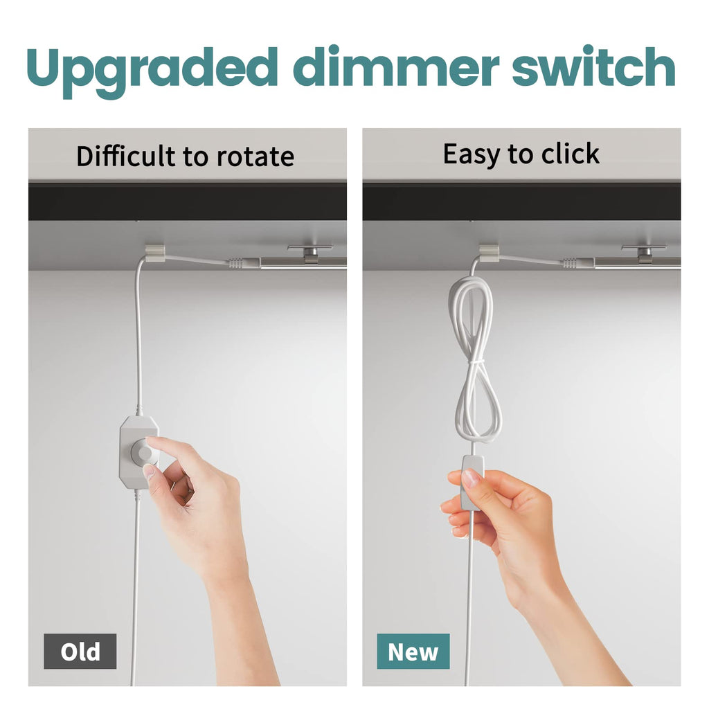 Under Cabinet Light Plug in, Dimmable 5000K, 4 Pack 12 inch